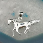 Dört Nala Koşan At Tasarımlı 925 Ayar Gümüş Kolye Ucu thumbnail 4