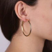 Büyük Boy Tam Bombe Halka Küpe - 1