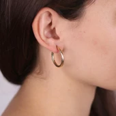 Tam Bombe Kalem İşlemeli Halka Küpe - 1