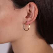 Kalem İşlemeli Halka Küpe - 1