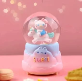 Hello Kitty İçi Dönmeli Püskürtmeli Işıklı Müzikli Kar Küresi Büyük Boy Alk3036 - 1