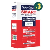 Sorvagen Smart Sitikolin DHA Omega 3 ve B12 30 Kapsül 3 Adet - 1