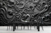 3 Boyutlu Siyah Motifli Duvar Kağıdı thumbnail 5