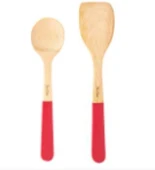 TANTİTONİ BAMBU KIRMIZI KAŞIK VE SPATULA SETİ - 1