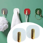 heyf HEYF® 2li Yapışkanlı Retro Askılık Dolap Kapak Kulpu Beyaz - 1