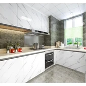 Mermer Desenli Yapışkanlı Folyo Sticker Masa Tezgah Duvar Kağıdı Su Geçirmez Folyo - 3