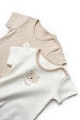 Bebek 2li Kısa Kollu Badi %100 Organik Pamuk, Bebek ve Yenidoğan Serisi - CSY8101 - 7
