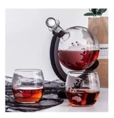Linanware Dünya Tasarımlı Cam Üflemeli Şişe Set- 2 Bardak 1 Şişe DSG-31 - 3