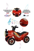 UJ TOYS Müzikli Ve Led Işıklı Akülü Atv 6v Buddy Kırmızı - 4