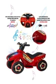 UJ TOYS Müzikli Ve Led Işıklı Ranger Akülü Atv 6v Kırmızı - 4