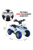 UJ TOYS Uzaktan Kumandalı Akülü Atv 6v Safari-beyaz Polis - 3