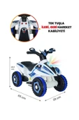 UJ TOYS 9055 Akülü Atv 6 V Safari Beyaz Polis - 1