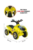 UJ TOYS Müzikli Ve Led Işıklı Akülü Atv 6v Ranger Sarı - 1