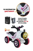 UJ TOYS Müzikli Ve Led Işıklı Buddy Akülü Atv 6v-beyaz Prenses - 3