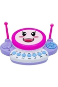 UJ TOYS Işıklı Müzikli Notalı Eğlenceli Neşeli Pilli Davul Mor - 3