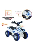 UJ TOYS Uzaktan Kumandalı Akülü Atv 6v Safari-beyaz Polis - 5