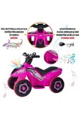 UJ TOYS Uzaktan Kumandalı Akülü Atv 6v Safari-pembe - 6