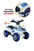 UJ TOYS 9055 Akülü Atv 6 V Safari Beyaz Polis - 3