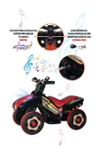 UJ TOYS Müzikli Ve Led Işıklı Akülü Atv 6v Ranger Siyah - 4