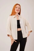 Kol Katlama Detaylı Bej Gömlek - 3