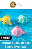 Kurmalı Balık Bebek Banyo Oyuncağı Arkadaşı Deniz Şişme Havuz Küvet Suda Yüzen Eğlenceli Oyuncak - 1