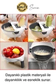 11 Parça Paslanmaz Fonksiyonel Süzgeçli Rende Hazneli Doğrayıcı Sebze Salata İçin Pratik Mutfak - 5
