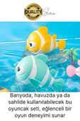 Kurmalı Balık Bebek Banyo Oyuncağı Arkadaşı Deniz Şişme Havuz Küvet Suda Yüzen Eğlenceli Oyuncak - 5