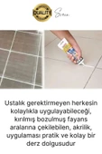 Premium Fayans Arası Krem Hazır Derz Dolgu Gaga Uç Tüp Mermer Mutfak Banyo Zemin Duvar Onarıcı - 5