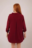 Salaş Kesim Cepli Bordo Gömlek - 4