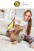 Dayanıklı Teleskopik Zilli Ve Tüylü Kedi Oyuncağı Eğlenceli Ayarlanabilir Peluş İnteraktif Olta - 5
