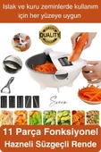 11 Parça Paslanmaz Fonksiyonel Süzgeçli Rende Hazneli Doğrayıcı Sebze Salata İçin Pratik Mutfak - 1