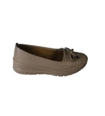 YAZKIŞ Kadın Siyah Krem Cilt Comfort Taban Üzeri Tokalı Babet - 6