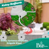 50 Adet Beyaz Gölgelik Klipsi Uv Katkılı ( Güneşe Karşı Dayanıklı ) Bsr Garden - 1