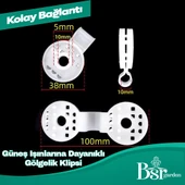 25 Adet Beyaz Gölgelik Klipsi Uv Katkılı ( Güneşe Karşı Dayanıklı ) Bsr Garden - 6