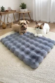 Peluş Yumuşak Yıkanabilir Bubble Kedi Yatağı - Köpek Yatağı Minder Antrasit - 1