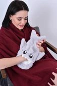 Shark Desenli Gri Su Torbası Kılıfı Yumuşak, Rahatlatıcı ve Isı Terapisi (Termojel Hediyeli) - 2
