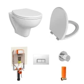 VitrA S20 Round Smoothflush Asma Klozet + VitrA Yavaş Kapanır Kapak + VitrA Gömme Rezervuar Set - 1