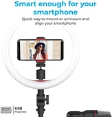 Promate Vlogpro - Vlog Çekim Kiti Profesyonel Mikrofonlu Stand Tripod LED Işıklı - 4