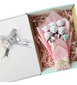 Sole Sevgiliye Özel Pembe Konsept Romantik Peluş Ayıcık Buketi thumbnail 5