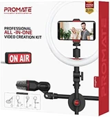 Promate Vlogpro - Vlog Çekim Kiti Profesyonel Mikrofonlu Stand Tripod LED Işıklı - 2