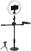 Promate Vlogpro - Vlog Çekim Kiti Profesyonel Mikrofonlu Stand Tripod LED Işıklı - 1