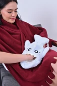 Shark Desenli Mavi Su Torbası Kılıfı Yumuşak, Rahatlatıcı ve Isı Terapisi (Termojel Hediyeli) - 2