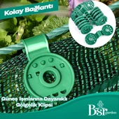 50 Adet Yeşil Gölgelik Klipsi Uv Katkılı ( Güneşe Dayanıklı ) Bsr Garden - 1