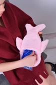 Shark Desenli Pembe Su Torbası Kılıfı Yumuşak, Rahatlatıcı ve Isı Terapisi (Termojel Hediyeli) - 5