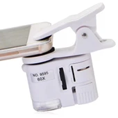 60x Mini Cep Telefonu Için Mandallı Mikroskop Uv Ledli Büyüteç Model Al2431 - 6