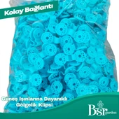 50 Adet Gölgelik Klipsi Mavi Uv Katkılı Bsr Garden - 3