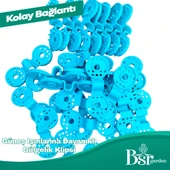 100 Adet Mavi Gölgelik Klipsi Uv Katkılı Bsr Garden - 2