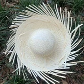 Tropikal Parti Beyaz Hasır Hawaii Şapkası 13x36 Cm - 3