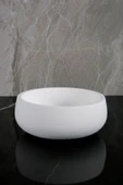6 Parça Mermer Desenli Beton Banyo Seti Katı Sıvı Sabunluk Diş Fırçalığı Havluluk Tütsülük Tepsi - 5