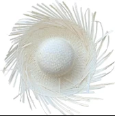 Tropikal Parti Beyaz Hasır Hawaii Şapkası 13x36 Cm - 1